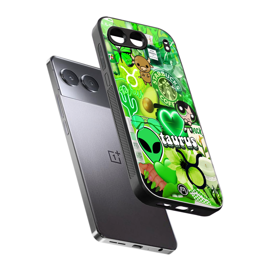 taurus aesthetic collage back phone cover | glass case for oneplus nord 4