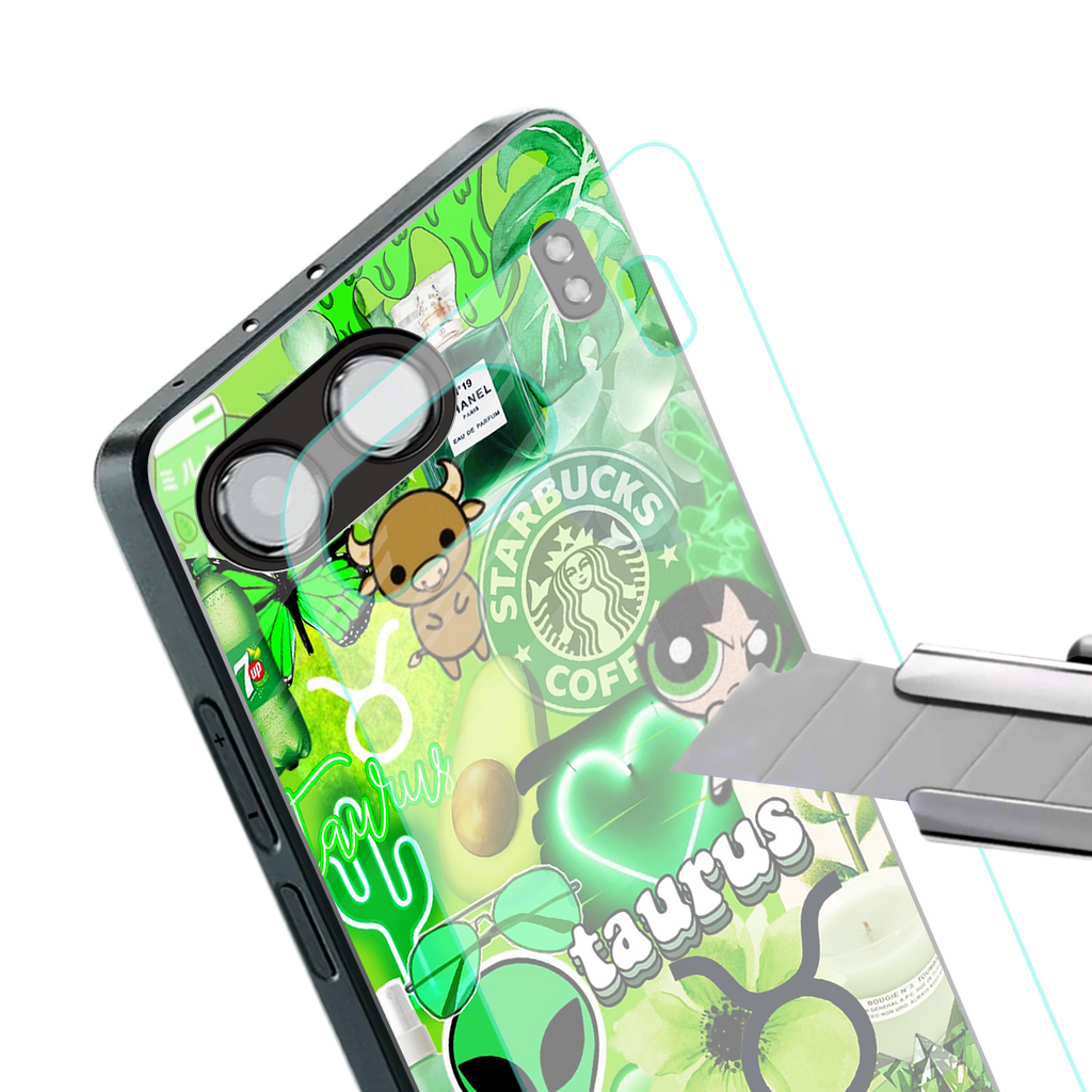 taurus aesthetic collage back phone cover | glass case for oneplus nord 4