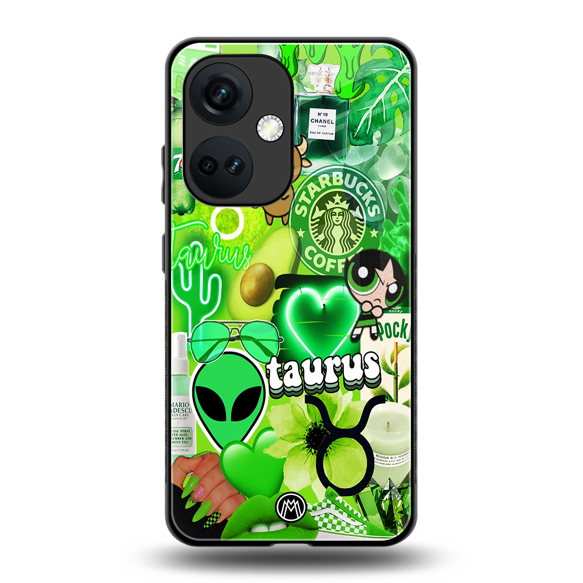 taurus aesthetic collage back phone cover | glass case for oneplus nord ce 3