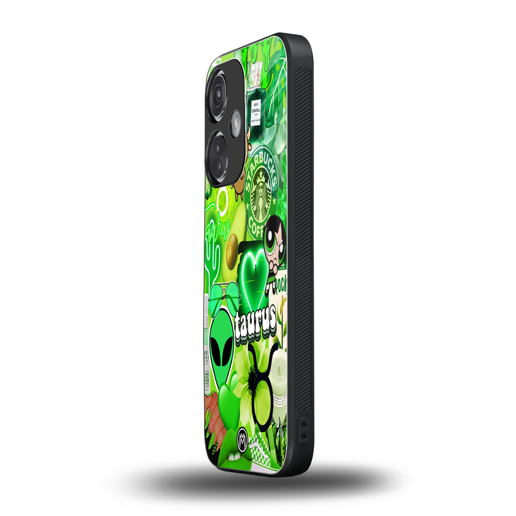 taurus aesthetic collage back phone cover | glass case for oneplus nord ce 3