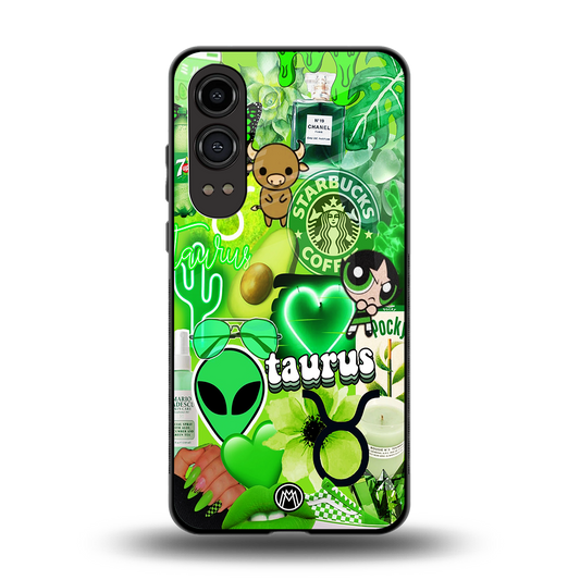 taurus aesthetic collage back phone cover | glass case for oneplus nord ce 4 lite
