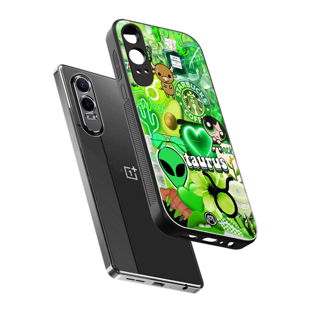 taurus aesthetic collage back phone cover | glass case for oneplus nord ce 4 lite
