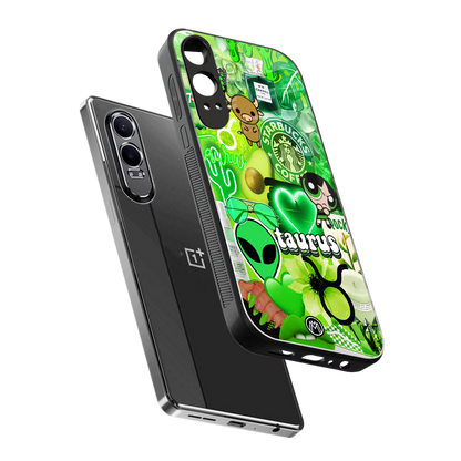 taurus aesthetic collage back phone cover | glass case for oneplus nord ce 4 lite