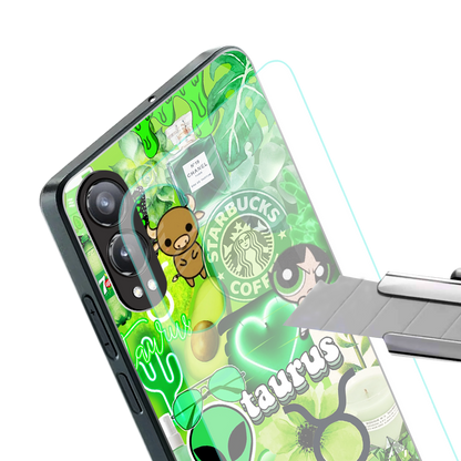 taurus aesthetic collage back phone cover | glass case for oneplus nord ce 4 lite