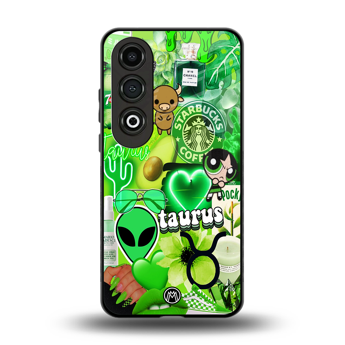 taurus aesthetic collage back phone cover | glass case for oneplus nord ce 4
