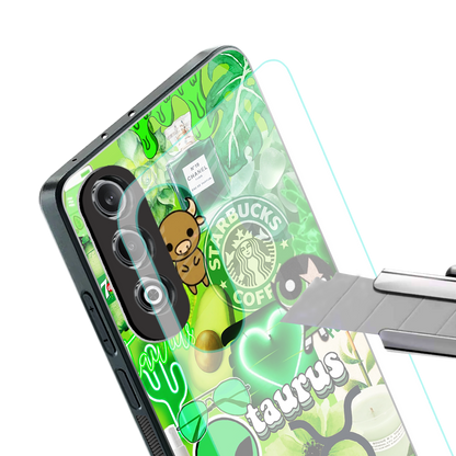 taurus aesthetic collage back phone cover | glass case for oneplus nord ce 4