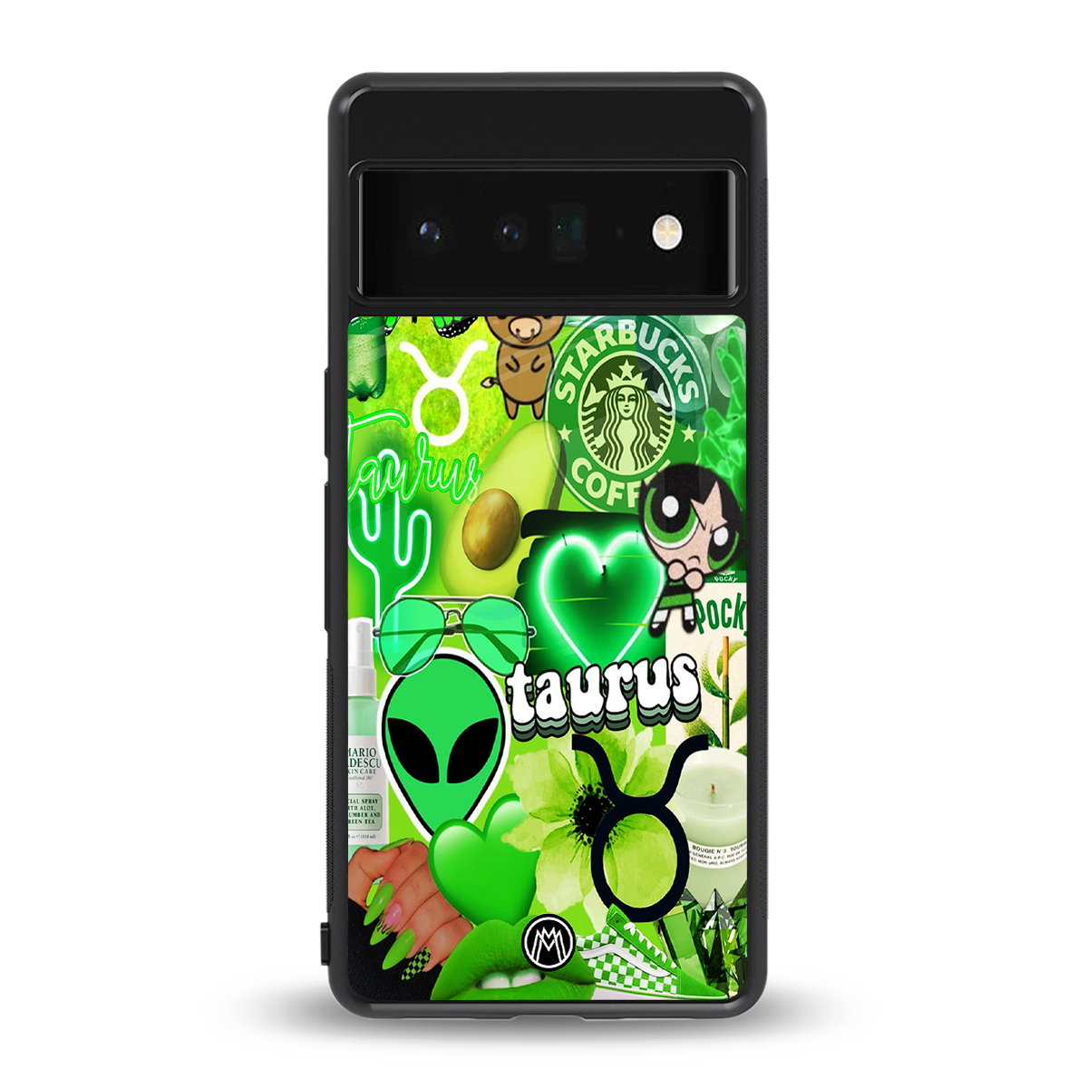 taurus aesthetic collage back phone cover | glass case for google pixel 6 pro