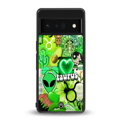 taurus aesthetic collage back phone cover | glass case for google pixel 6 pro