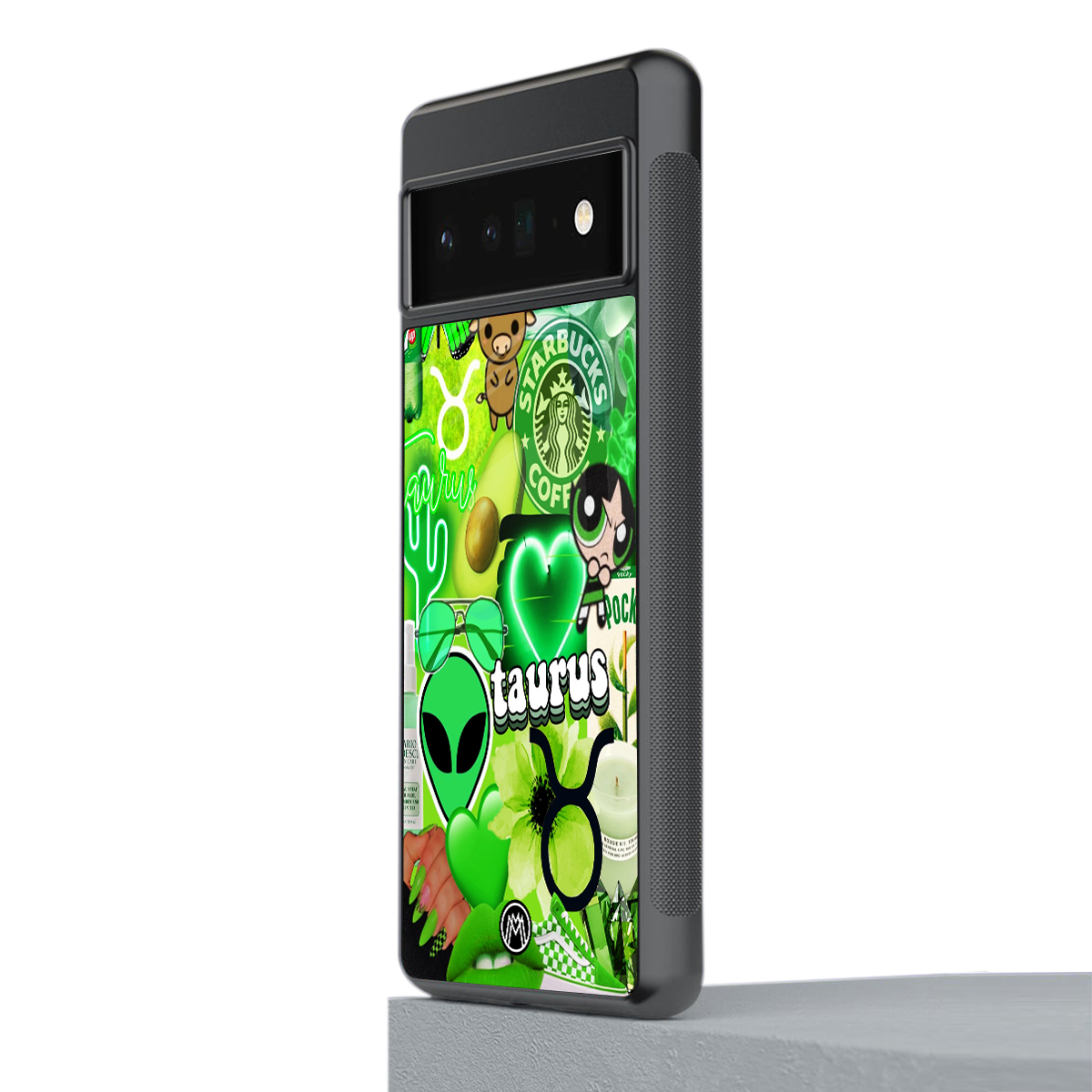 taurus aesthetic collage back phone cover | glass case for google pixel 6 pro
