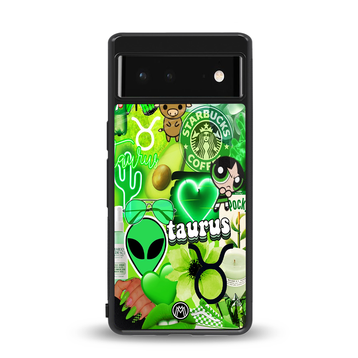 taurus aesthetic collage back phone cover | glass case for google pixel 6