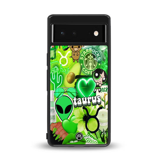 taurus aesthetic collage back phone cover | glass case for Google Pixel 6A