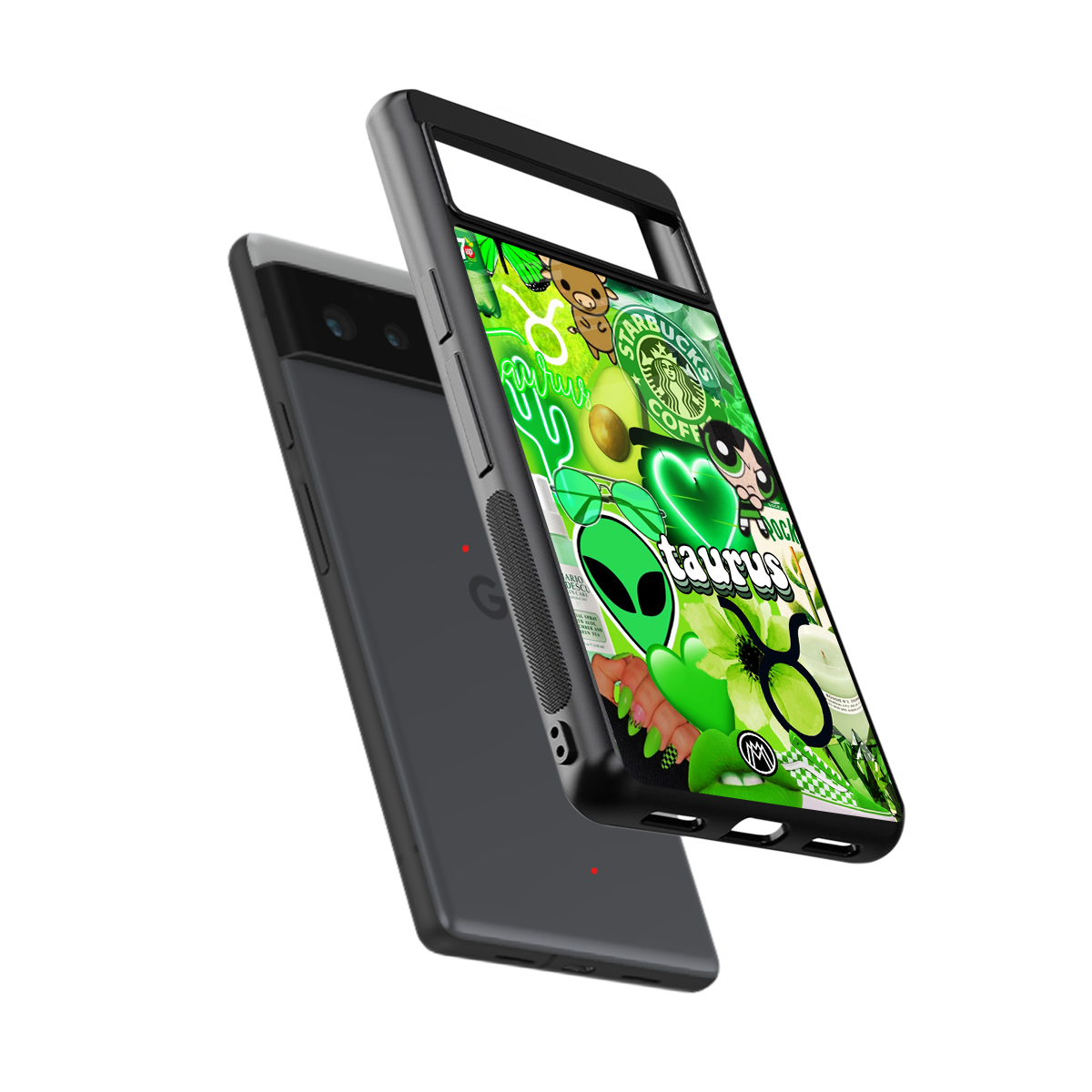 taurus aesthetic collage back phone cover | glass case for google pixel 6