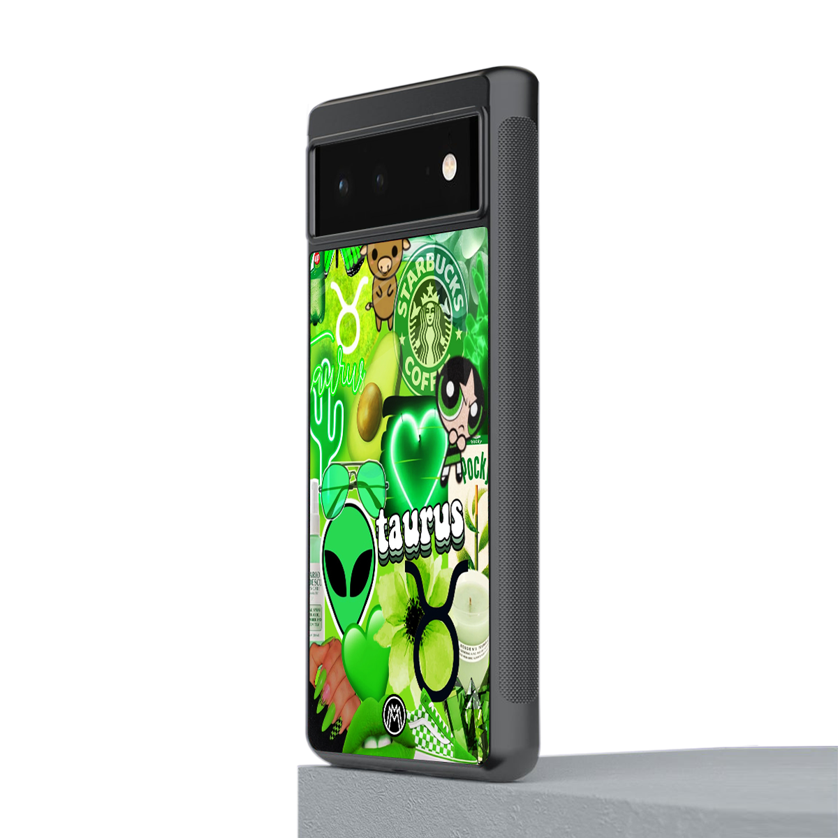 taurus aesthetic collage back phone cover | glass case for google pixel 6