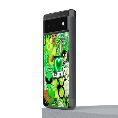 taurus aesthetic collage back phone cover | glass case for Google Pixel 6A