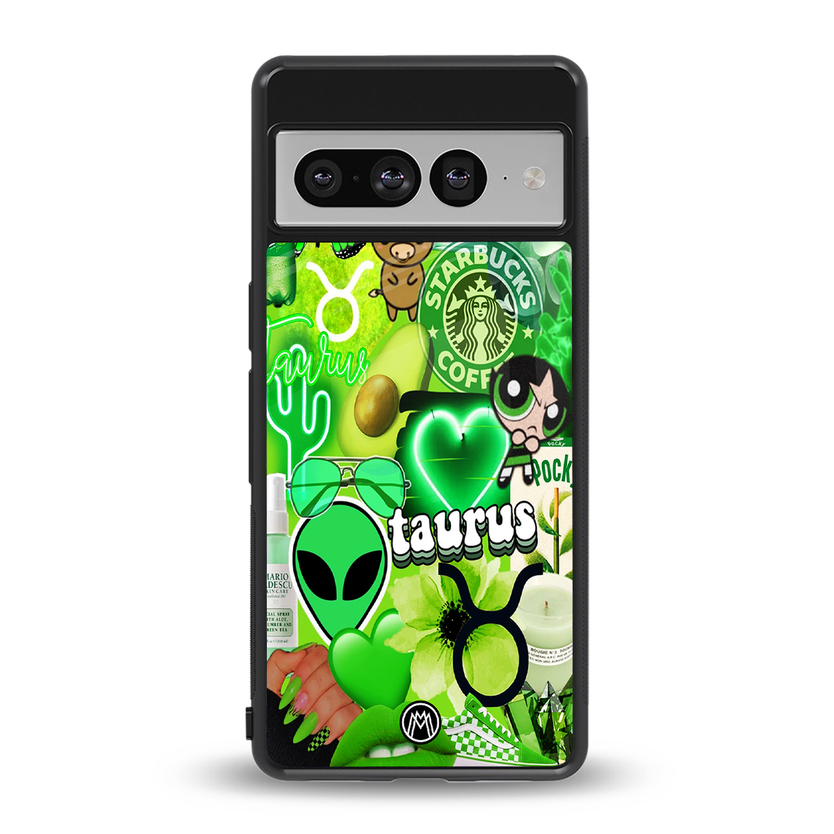 taurus aesthetic collage back phone cover | glass case for google pixel 7 pro