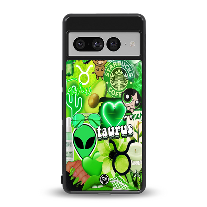 taurus aesthetic collage back phone cover | glass case for google pixel 7 pro