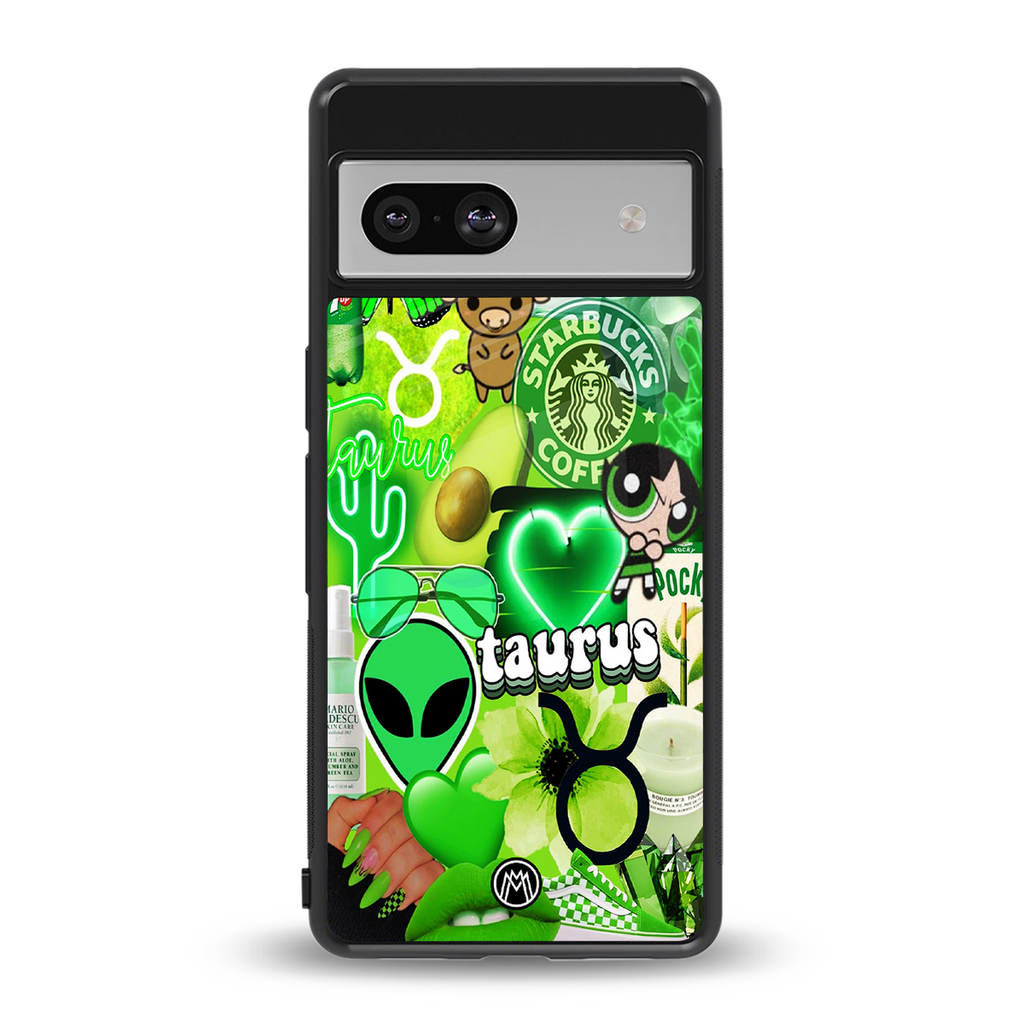 taurus aesthetic collage back phone cover | glass case for Google Pixel 7A