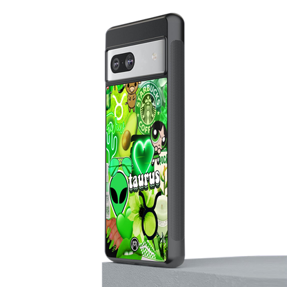 taurus aesthetic collage back phone cover | glass case for Google Pixel 7A