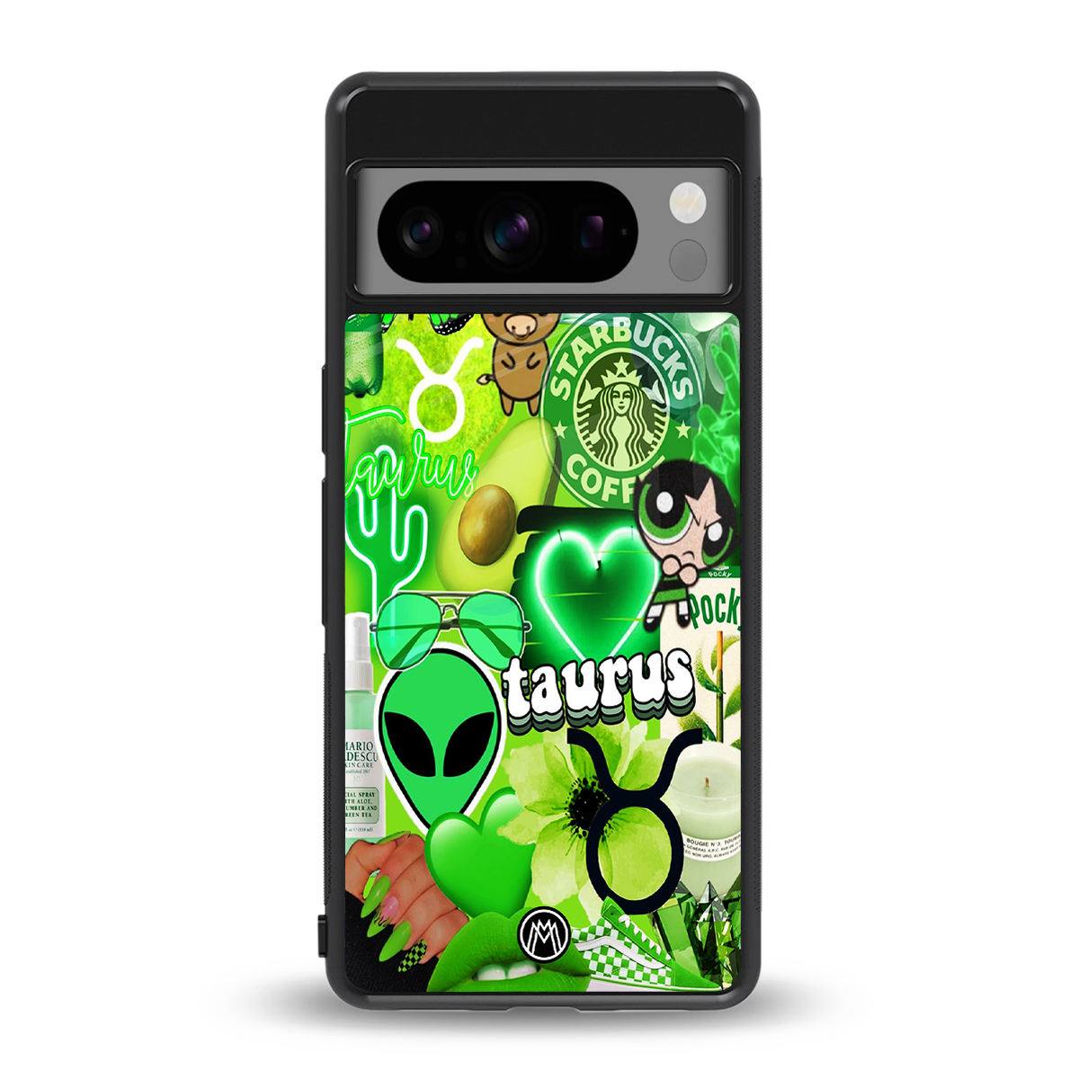 taurus aesthetic collage back phone cover | glass case for google pixel 8 pro