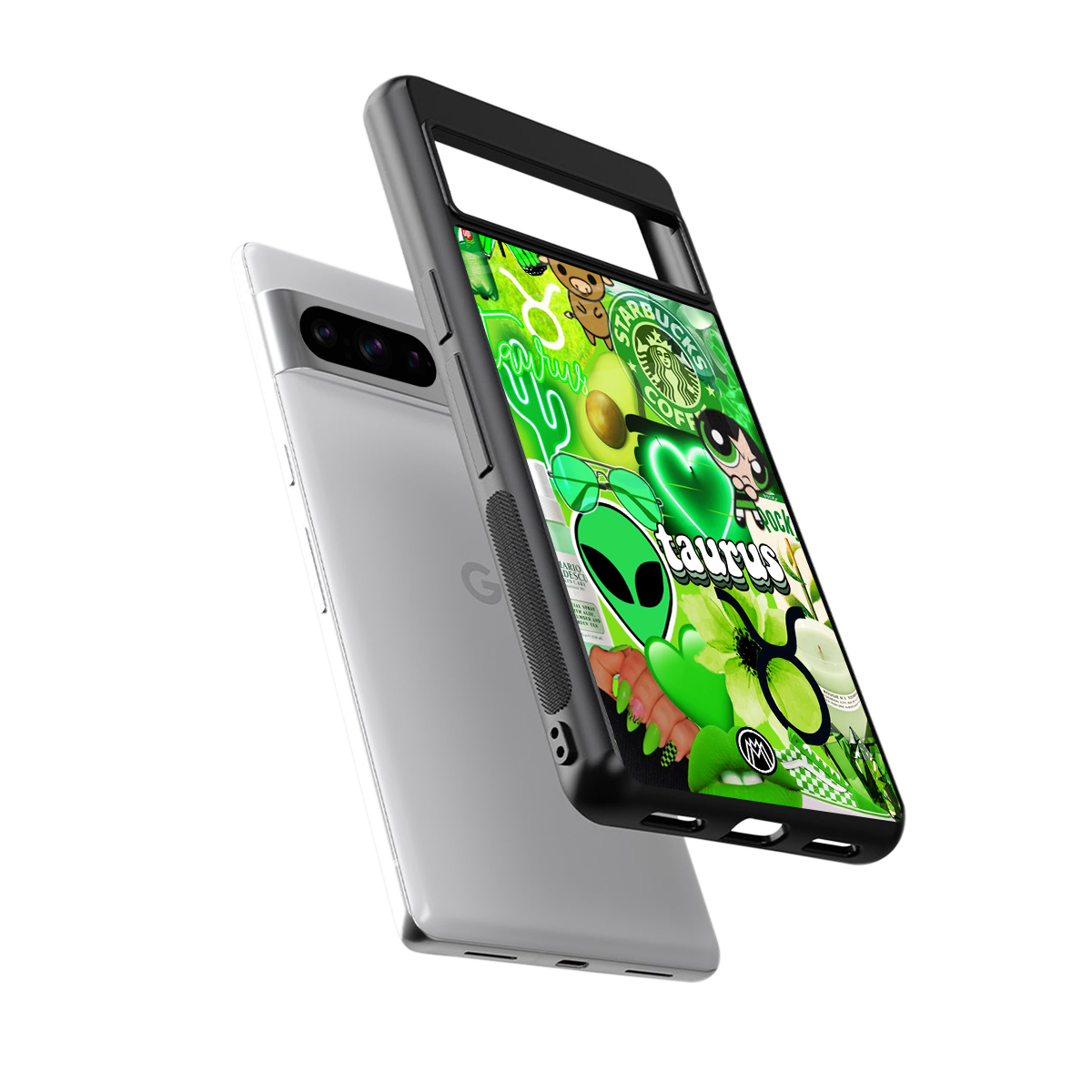taurus aesthetic collage back phone cover | glass case for google pixel 8 pro