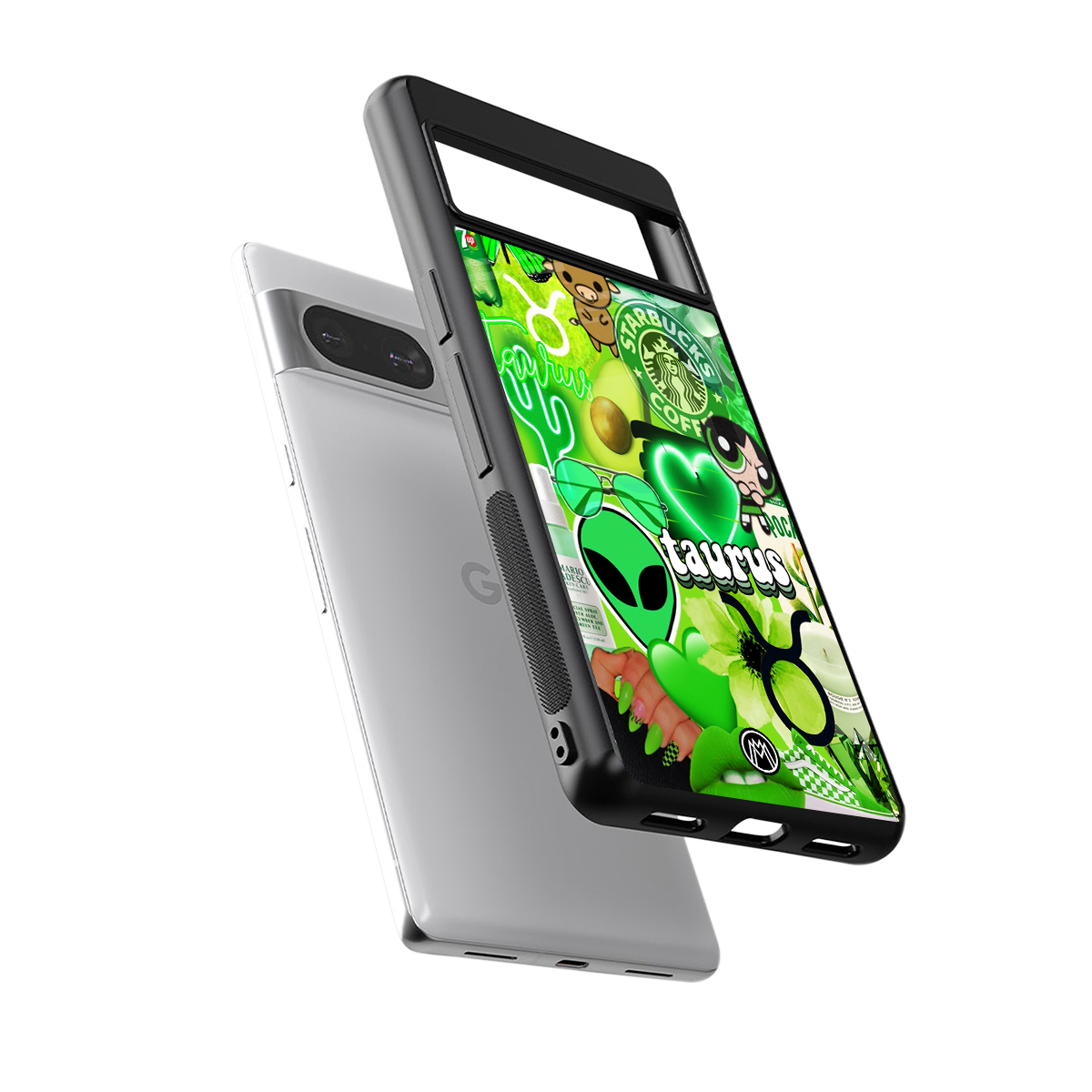 taurus aesthetic collage back phone cover | glass case for Google Pixel 8