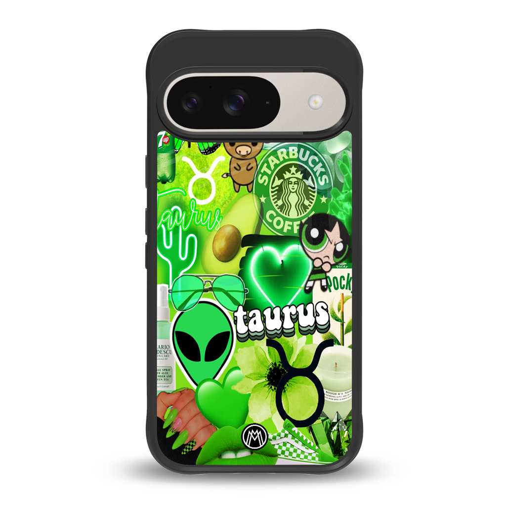 taurus aesthetic collage back phone cover | glass case for google pixel 9