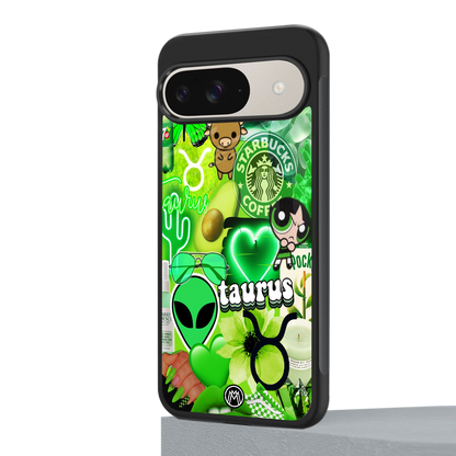 taurus aesthetic collage back phone cover | glass case for google pixel 9