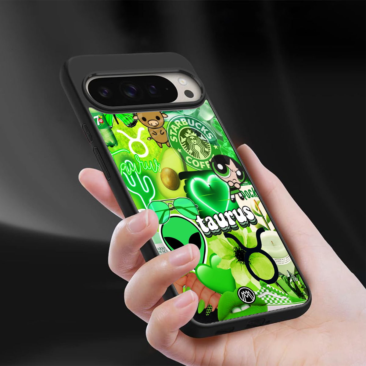 taurus aesthetic collage back phone cover | glass case for google pixel 9 pro xl