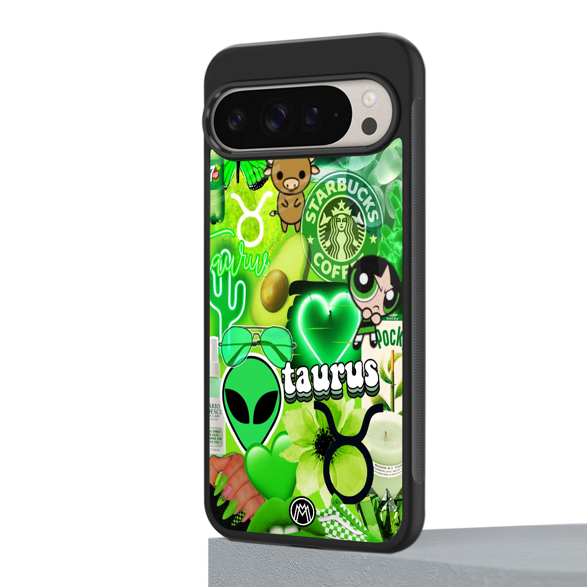 taurus aesthetic collage back phone cover | glass case for google pixel 9 pro xl