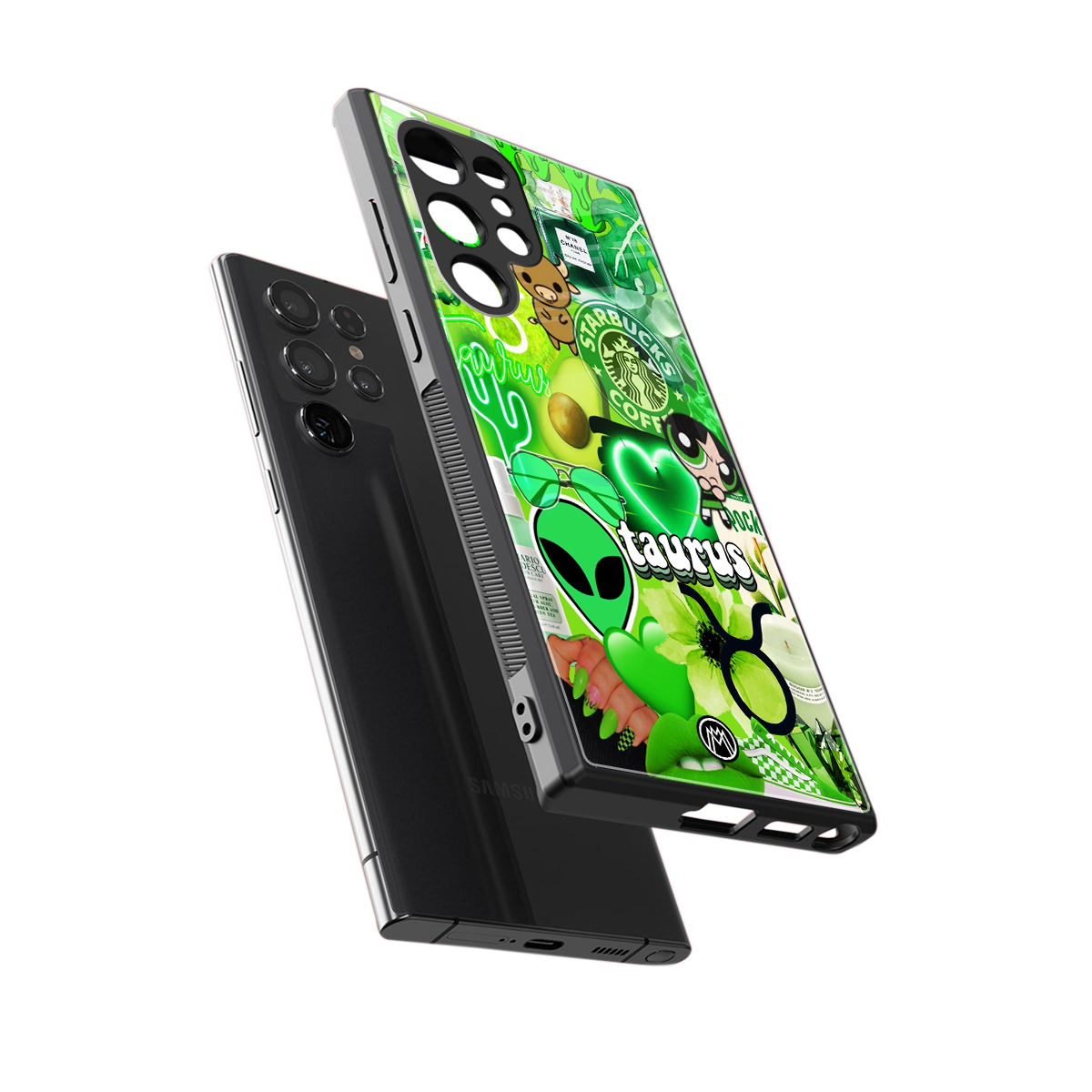taurus aesthetic collage back phone cover | glass case for samsung galaxy s23 ultra