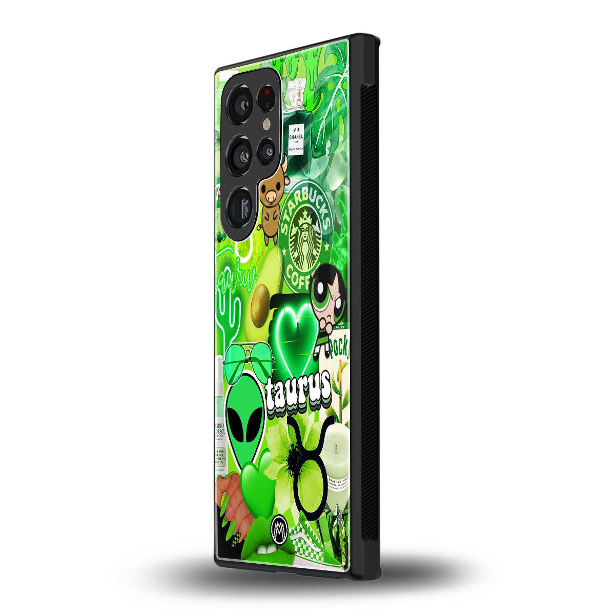 taurus aesthetic collage back phone cover | glass case for samsung galaxy s24 ultra