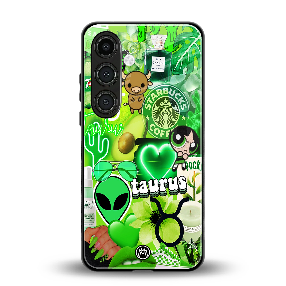 taurus aesthetic collage back phone cover | glass case for samsung galaxy s24 plus