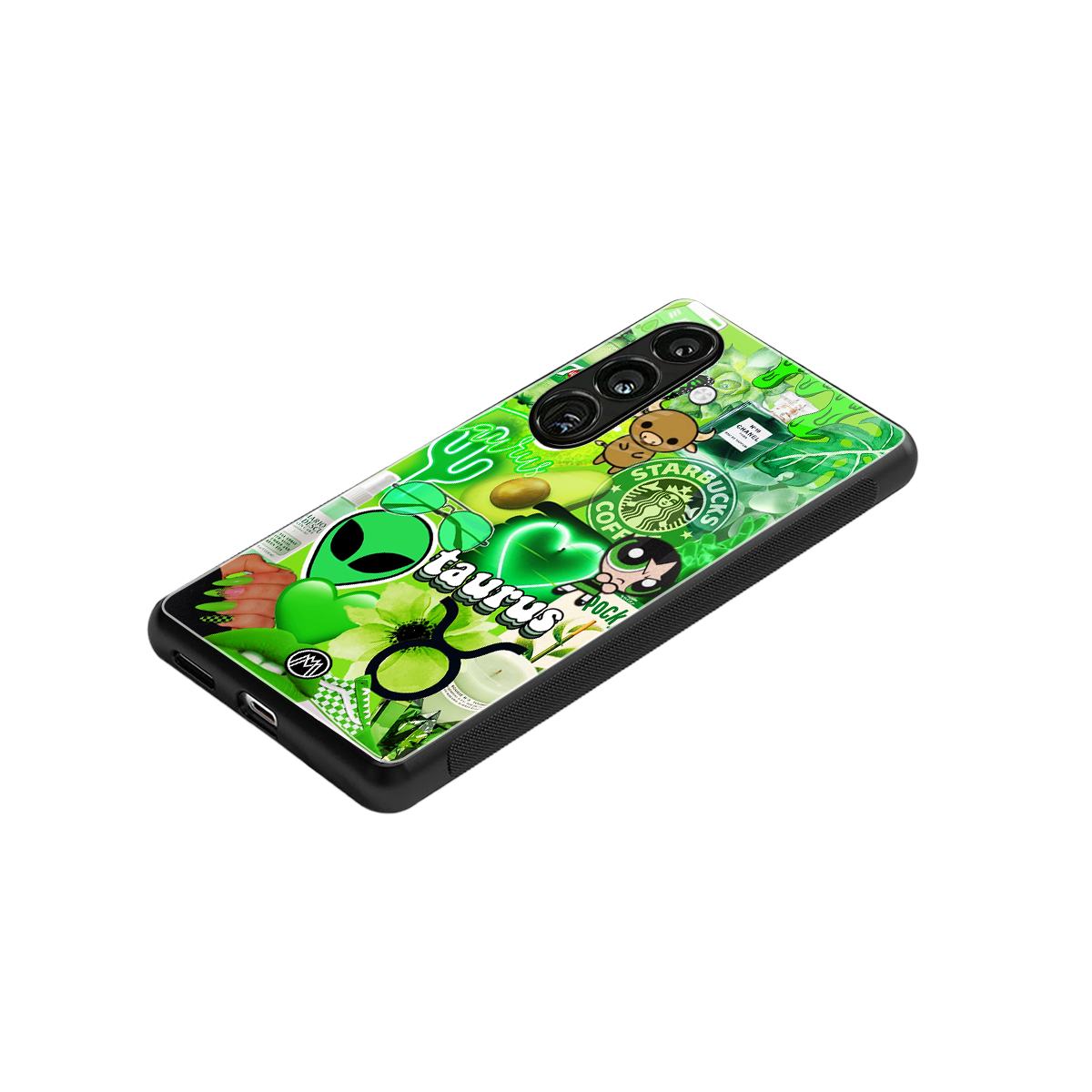 taurus aesthetic collage back phone cover | glass case for samsung galaxy s24 fe