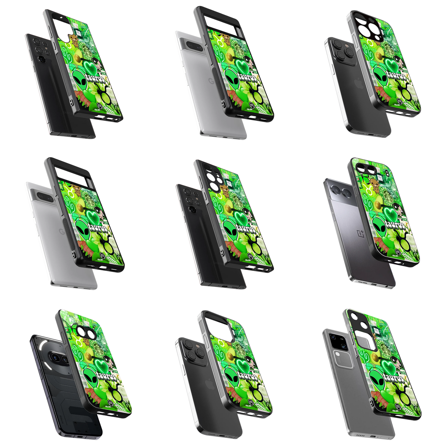 Durable Glass Back Mobile Case for iPhone, Samsung, OnePlus, Google Pixel, Redmi, Vivo, Oppo