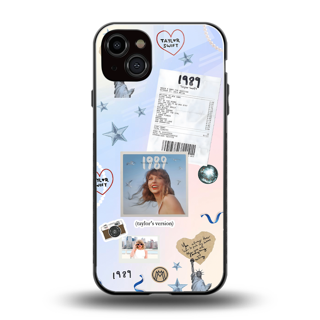 taylor mix back phone cover | glass case for iphone 15 plus