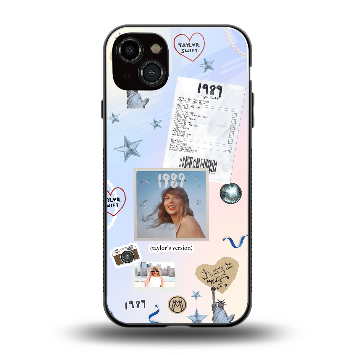 taylor mix back phone cover | glass case for iphone 15 plus