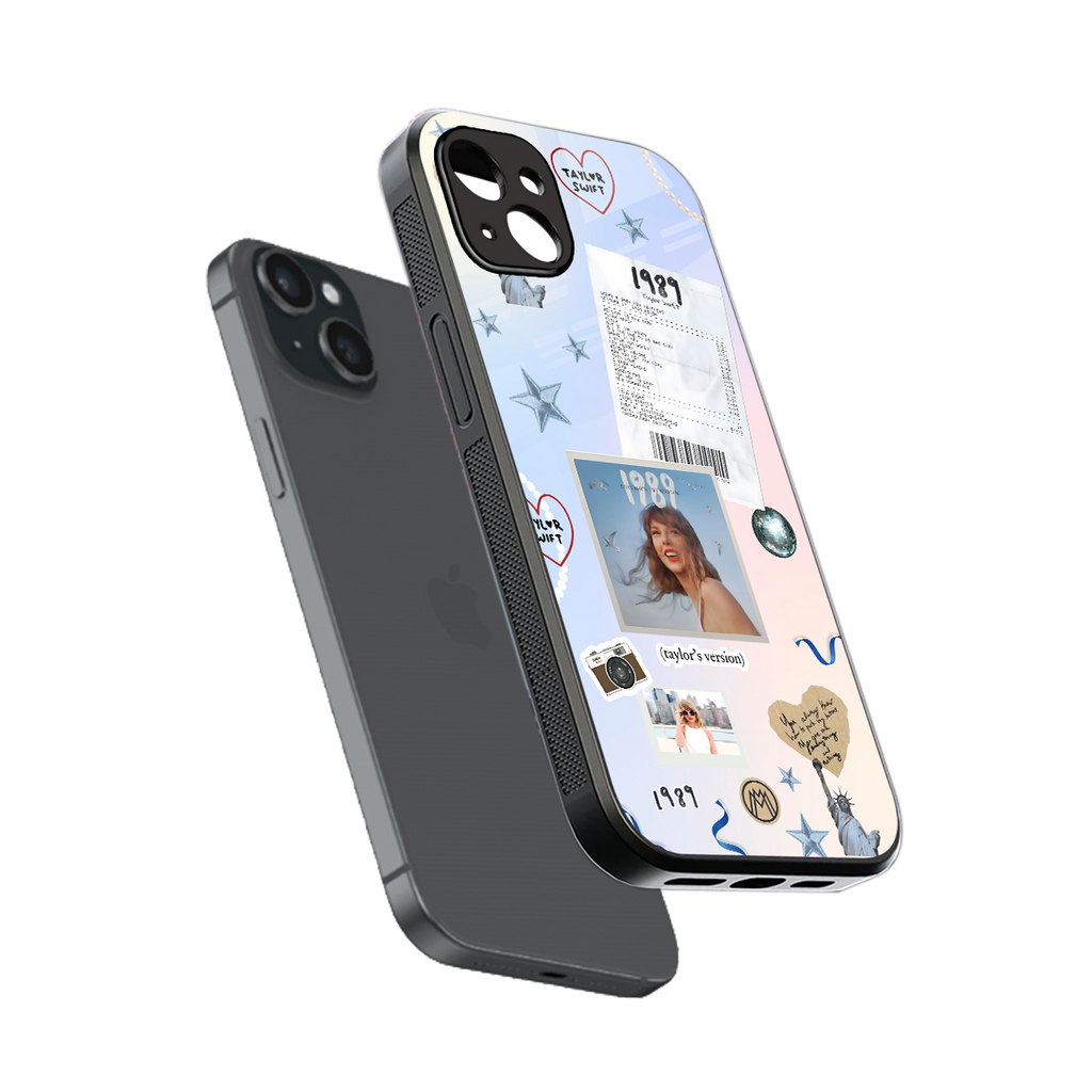 taylor mix back phone cover | glass case for iphone 15 plus