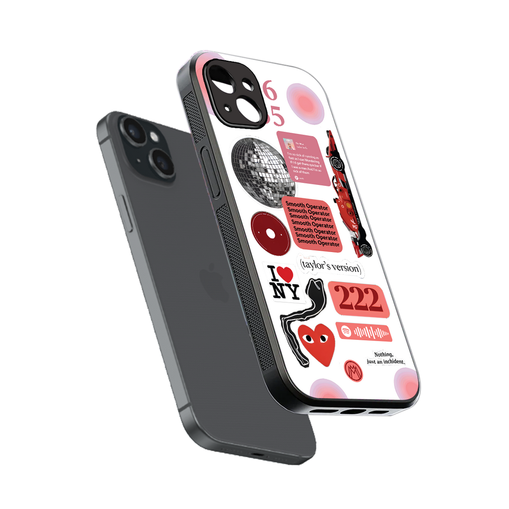 taylor swift fusion back phone cover | glass case for iphone 15 plus