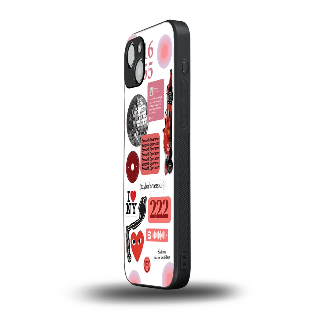 taylor swift fusion back phone cover | glass case for iphone 15 plus