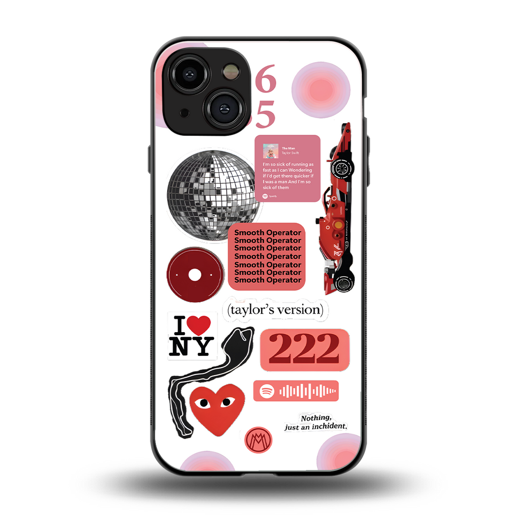 taylor swift fusion back phone cover | glass case for iphone 15