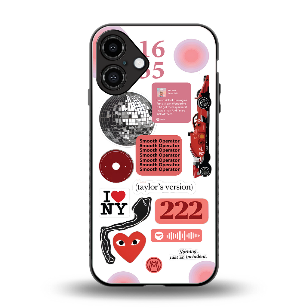 taylor swift fusion back phone cover | glass case for iphone 16 plus