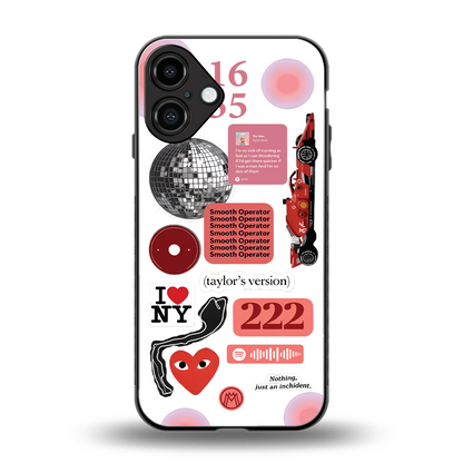taylor swift fusion back phone cover | glass case for iphone 16 plus