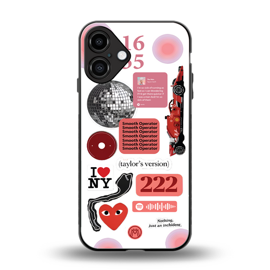 taylor swift fusion back phone cover | glass case for iphone 16 plus