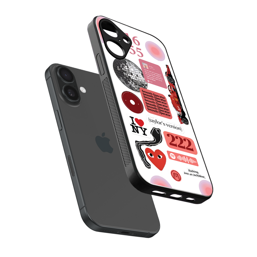 taylor swift fusion back phone cover | glass case for iphone 16 plus