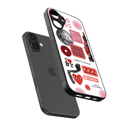 taylor swift fusion back phone cover | glass case for iphone 16 plus