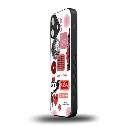 taylor swift fusion back phone cover | glass case for iphone 16 plus