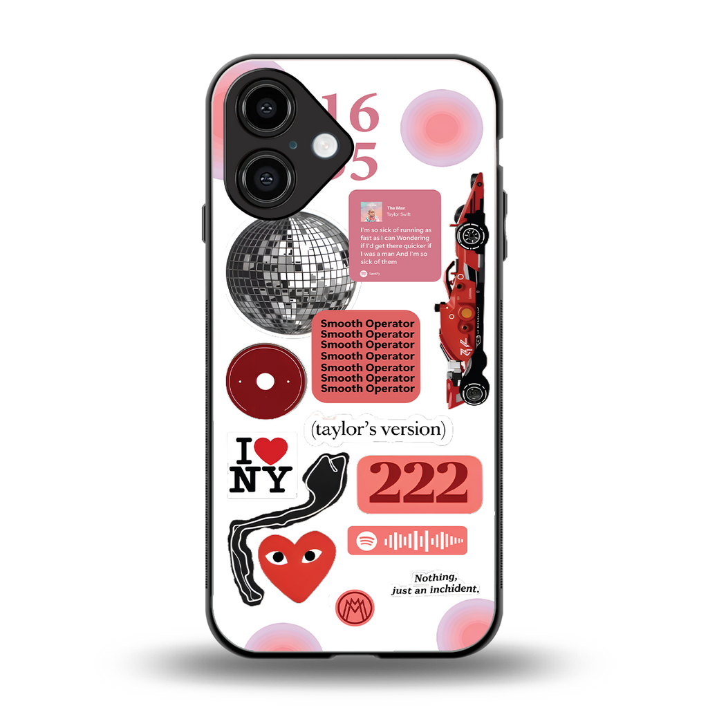 taylor swift fusion back phone cover | glass case for iphone 16