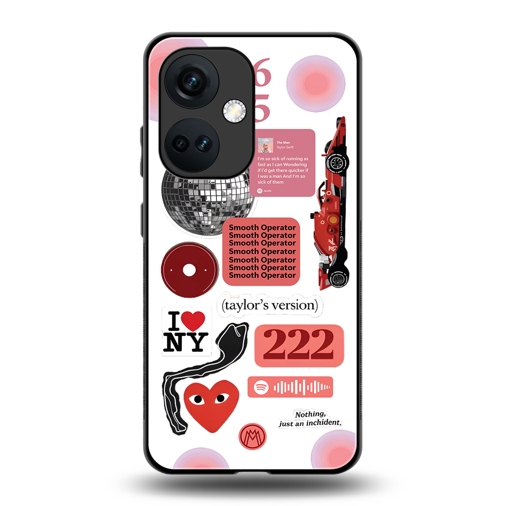 taylor swift fusion back phone cover | glass case for oneplus nord ce 3