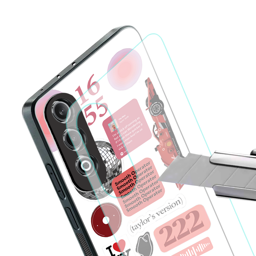 taylor swift fusion back phone cover | glass case for oneplus nord ce 4