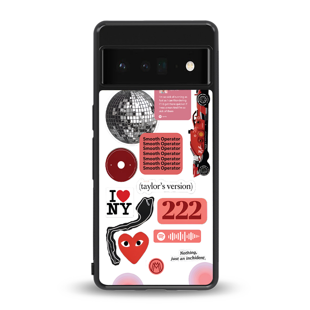 taylor swift fusion back phone cover | glass case for google pixel 6 pro
